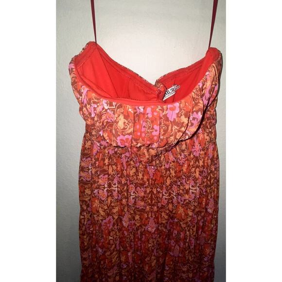 NWOT AMUR Mariana Rosewood Paisley Strapless Midi Dress Size 6 - Picture 5 of 9